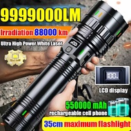 【35 cm extra large flashlight】LCD zoom lampu suluh terang jarak jauh torch light super bright 100000