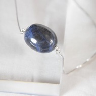 【智慧之石】天然藍紋石 純銀鎖骨頸鍊 (銀/金) 全925純銀 水晶