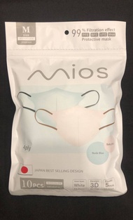 MIOS 3D Air Flip Protective Face Mask Nude Blue &amp; Baby Pink (10s/pack)