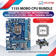 Intel Bundle - Mix Model Asus H61  / Gigabyte H61 with I3-2120  /  I5-3570 / G2030 Socket 1155 Mothe