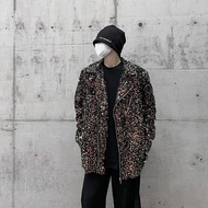 การแสดงบนเวที Glitter Jacket Diagonal Zipper Jacket ชายแฟชั่นแบรนด์ไม่มี AE Stockpile วัสดุอื่น ๆ แห