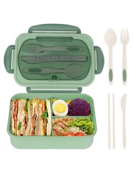 1 hộp cơm Bento cho người lớn 1200ml, hộp đựng cơm trưa chống rò rỉ kèm đồ dùng, hộp đựng cơm trưa 3