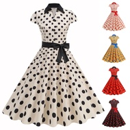 Cross-Border European Style Temperament Professional Retro Stand-Up Collar Polka Dot St