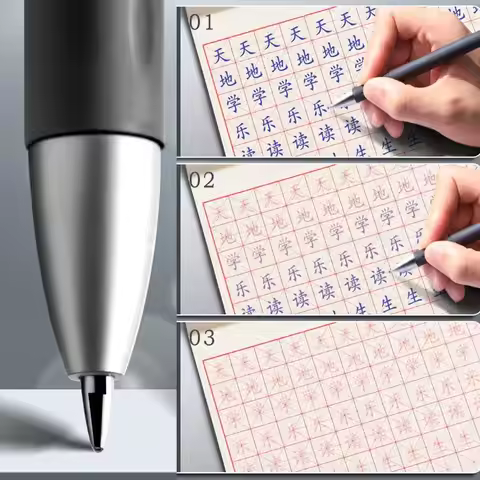 7pcs/set Blue Ink Automatic Fade Pen Kit Handwriting Refill Calligraphy Magic Pens Invisible 0.5mm I