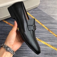 Highest Quality Barry Brand lelaki Soft Sole Horseshoe Button Loafer 's Genue Formal Dress One Step British Style Busess Lazy Little Leather Men Shoes Kasut