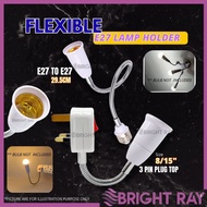 Lamp Holder E27|13A plug  3 pin plug E27 to E27 Light holder Extension plug Bulb Led with Plug 3 pin