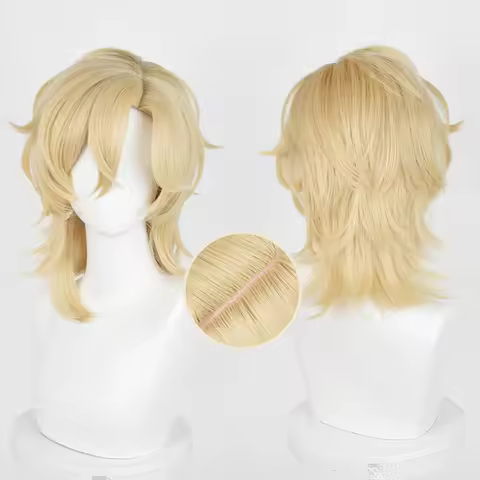 Honkai Star Rail Aventurine Cosplay Wig 40cm Short Golden Hair Cosplay Anime HSR Cosplay Wigs Heat R