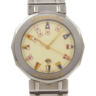 二手CORUM海軍上將杯腕錶，型號 99.810.20 V550，不鏽鋼材質，石英機芯，模擬顯示，象牙色錶盤，男女皆宜。