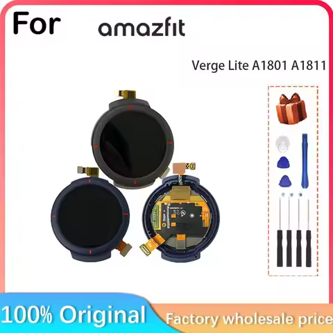 For Amazfit Verge Lite A1801 A1811 A1808 A1818 Smart Watch LCD Display + Touch Amoled Display Assemb