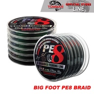 Tomman Big Foot PE8 Braid Fishing Line (100m) 20LB-100LB