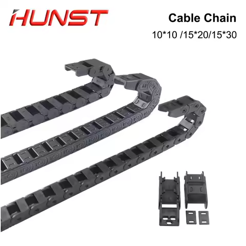 HUNST Cable Chain 7*7 10*10 15*20 15*30mm 1M Non-opening Semi-enclosed Plastic Drag Chain Drive Drag