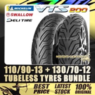 TAYAR MICHELIN/DELI/SWALLOW TUBELESS TYRE URBAN/CITY GRIP 2 110/90-13+130/70-12 FOR SYM VTS 200,EVO 