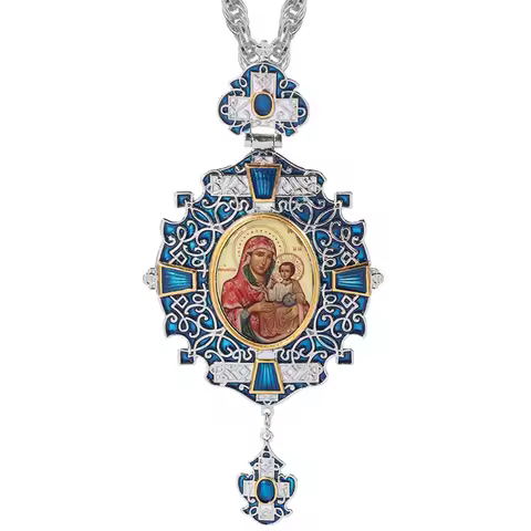 Pectoral Cross Russian Greece Crucifix Religious Baptism icon Byzantine Art and Orthodox Tradition H