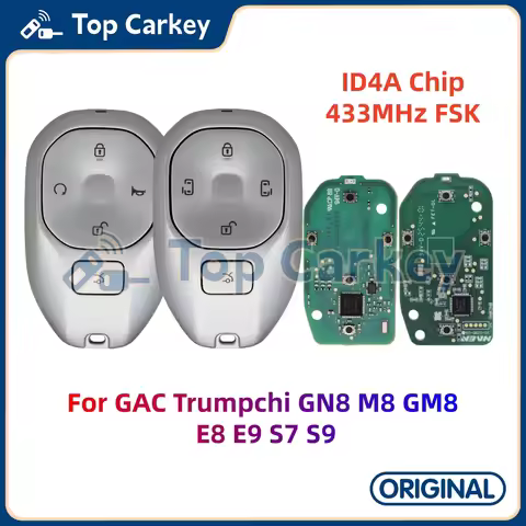 TopCarkey Original Smart Remote Key ID47 ID4A Chip 433MHz for GAC Trumpchi GS3 GN8 M8 GM8 E8 E9 S7 S