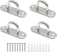 Pad Eye, 316 Heavy Duty Stainless Steel Plate Staple Hook with Screws, Marine Boat Hardware U-Shaped