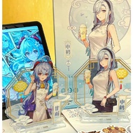 【Official ZhenPing】Genshin Impact Heytea Collaboration Ganyu Shenhe Half Body Standee Stickers BIF9