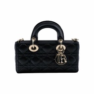 DIOR迪奥小號黑色皮革LADY D-JOY手袋