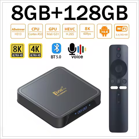 TV98 Pro TV Box Android 14 Allwinner H313 Quad Core 8K 4K HD Media Player 4G 5G Dual WIFI BT5.0 8GB 