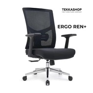 Tekkashop FCOC301MB Renovation Style Mid Back Mesh Office Chair with Lumber Support Adjustable Armre