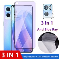 Tempered Glass for OPPO Reno 7 Pro 5G Reno 8 Pro 5g Screen Protector OPPO Reno 5 3 4 Z 10 X Zoom A16 A95 A93 A74 A94 Anti Blue Light Ray  9H Lens Cover