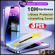 (Heat 3C) 3Pcs 9H glass for iPhone 16 16E 17 Air 15 14 13 12 11 Pro XS Max X XR 6 6S 7 8 Plus Mini H