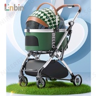 linbin.sg Pet Stroller Detachable Dog Stroller Portable Cat Stroller Foldable Cat Cage