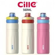 Cille Botol Air 560ML 316 Stainless Steel | One Click Open, Dual Drinking | Untuk Sekolah, Sukan & H