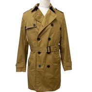成色極佳 □ COACH F87431 羊皮繫帶風衣 春季外套 米色 S碼 正品 男士服裝袋