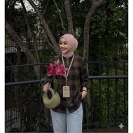 KEMEJA Flannel ruffle SHIRT, GINGHAM SHIRT, FLANEL/, Women's flannel SHIRT, Latest women's flannel t