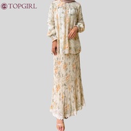 TOPGIRL Daphne Set Blouse And Skirt / Blouse Raya / Blouse Printed / Blouse Full Lining