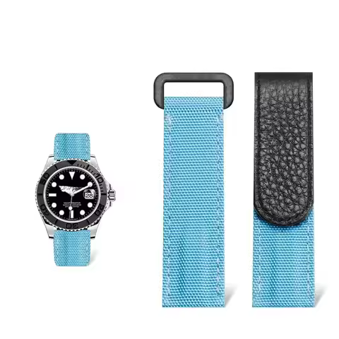 20mm Hook and Loop Fastener Canvas Watch Strap Male for Rolex Daytona Omega Seahorse Rudder Bay Seik