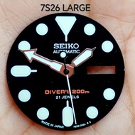 7S26 Large Seiko Divers Hand & Dial Replacement White Luminous