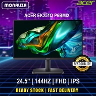 Acer Monitor EK251Q P6BMIX 24.5'' Inch FHD IPS 144Hz Gaming & Office Monitor