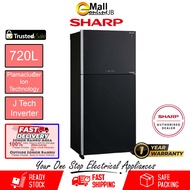 Sharp (720 L) 2 Door Inverter Plasmacluster Refrigerator SJP801MFMK (Black) Fridge Peti Sejuk