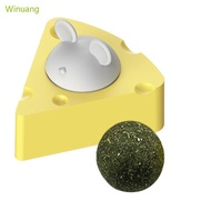 Winu Cat Catmint  Cheese Shape Rotating Healthy Licker  Teeth Cleaning Toy
