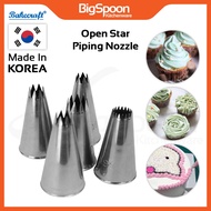 BAKECRAFT Open Star Icing Piping Nozzle | Stainless Steel Churros Nozzle | Piping Tip | Nozel Kek | 