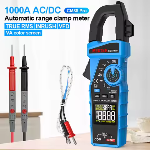 Mestek 1000A True RMS Digital Clamp Meter 1000V AC DC Auto Voltage Recognition NCV Amperimetrica Cap