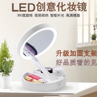 10x magnifying mirror double-sided magnifying desktop led lamp makeup box