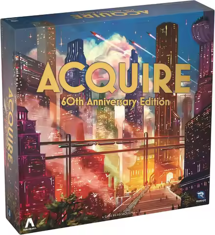 Acquire 60th Anniversary Board Game - Strategy for Ages 12+, 2-6 Players, 90 Min