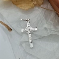 925 Pure Silver 12x22mm Jesus Christ Crucifix Cross Religious Pendant.