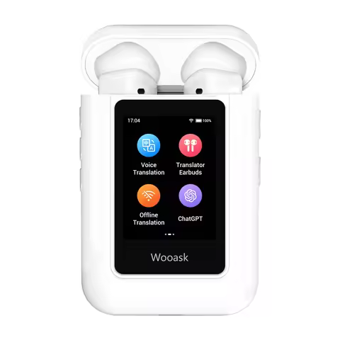 Wooask [A8] Translator Earbuds,Chatgpt Empowered 144 Languages Translator Device,Independent Use wit