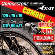 Bridgestone Battlax Adventurecross AX41 AX 41 OFF ROAD TYRE **CLEARANCE STOCK** 120/70x19 + 170/60x1