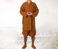 ชุดสูทผ้าลินินพระเส้าหลินใส่ได้ทั้งชายและหญิงชุดกังฟูหมวกโลฮัง Arhat สำหรับพุทธศาสนานิกายเซนเครื่องแ
