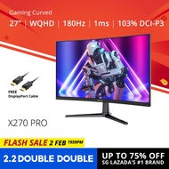 PRISM+ X270 PRO 27'' 180Hz 1ms Curved WQHD Adaptive Sync Gaming Monitor [2560 x 1440]
