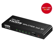 1 in 4 Out HDMI 4K Splitter for PS4 Laptop TV Monitor Projector