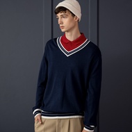 OASIS เสื้อสเวตเตอร์ เสื้อกันหนาว เสื้อแขนยาว คอวี ผ้า Acrylic ผสม Wool และ Nylon รุ่น MSW-4615 สีดำ