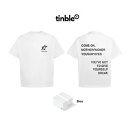 T-shirt 280GSM Tinble -YOUSURVIVED T-shirt - Form OVERSIZE - WHITE