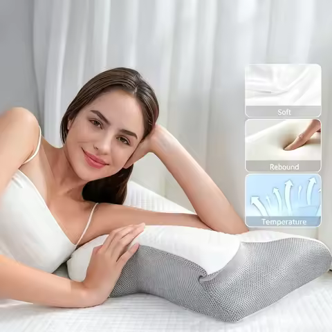 Ergonomic Cotton Snack Pillow Soft Lightweight Support For Side Back Stomach Sleep Comfort Sleeping