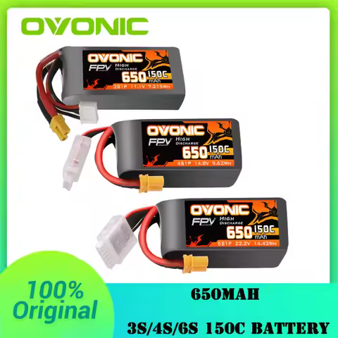 OVONIC 650mAh 3S/4S/6S 150C Lipo Battery With XT30 Plug For RC Helicopter Quadcopter FPV Racing Dron