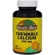 Nature's Blend Chewable Calcium 500 mg, 100 Tablets (Pack of 6)